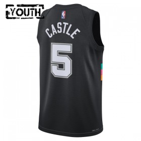 Dres San Antonio Spurs Stephon Castle Nike 2025-26 City Edition Crno Swingman - Dječji
